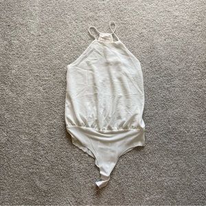 Impressions High Neck White Tank Top Bodysuit Size Small